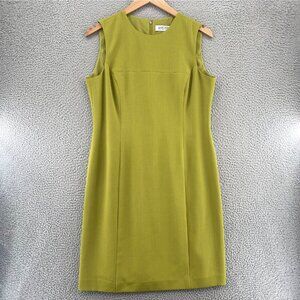 Kasper Dress Womens 14 Green Sheath Knee Length Sleeveless Career Office Work